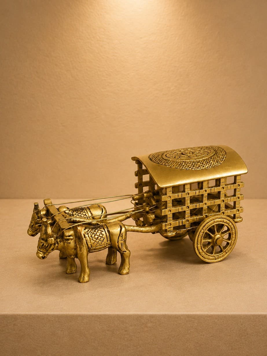 Brass Bullock Cart - Brass & Copper