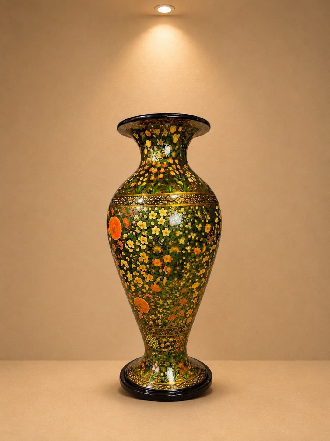 Floral Decorative Floor Vase - Papier Mache