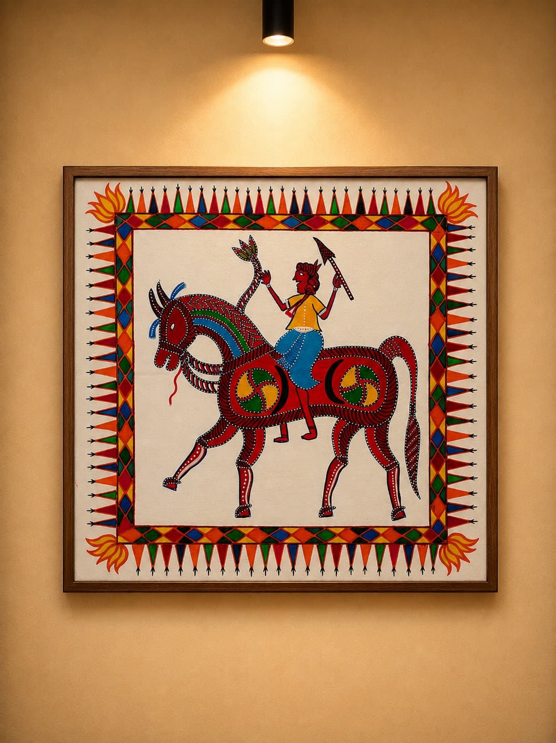 Tribal Horse Rider - Pithora Painting