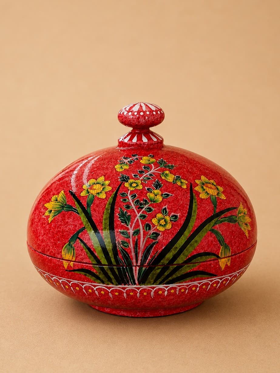 Gulabi Floral  Storage Box - Papier mache