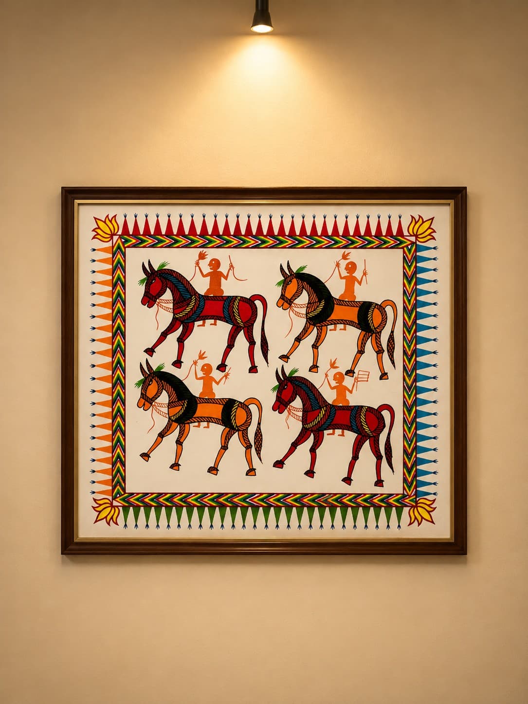 Four Horses - Pithora Painting