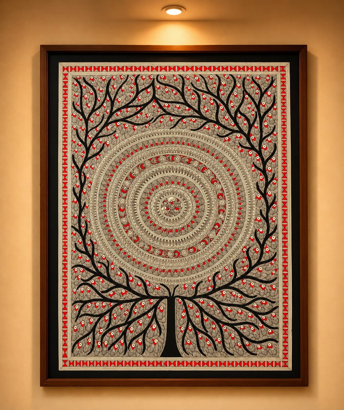 Tree of Life & Matsya Raas - Madhubani Painting