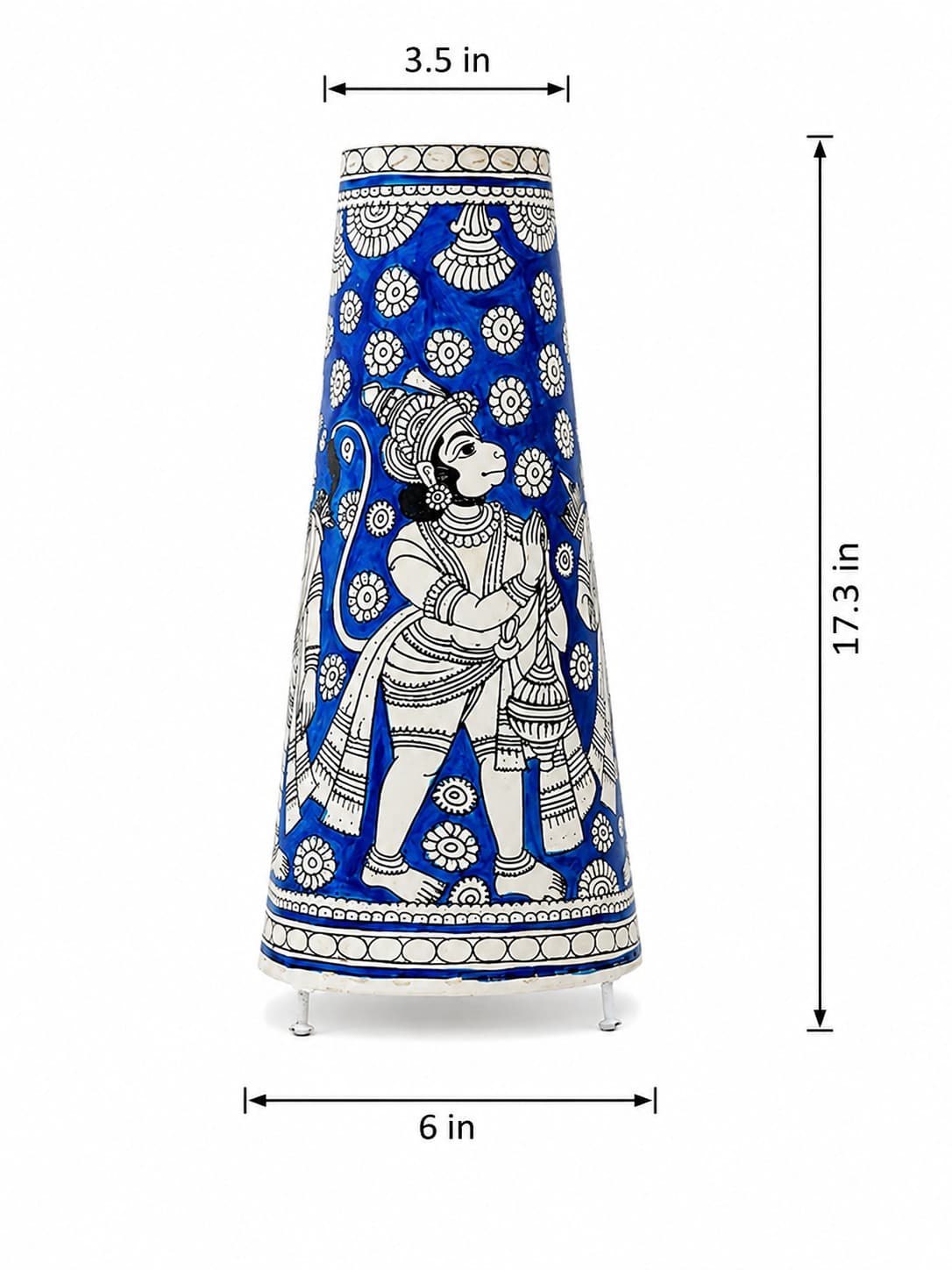 Blue Ramayana Table Lamp - Tholu Bommalata — alternate view