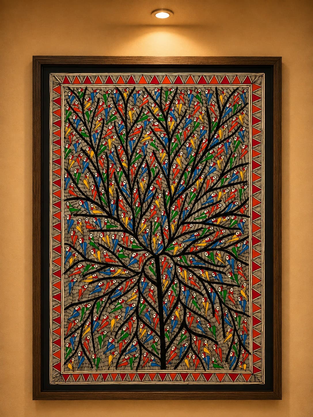 Tree of Life with Birds - Madhubani Painting