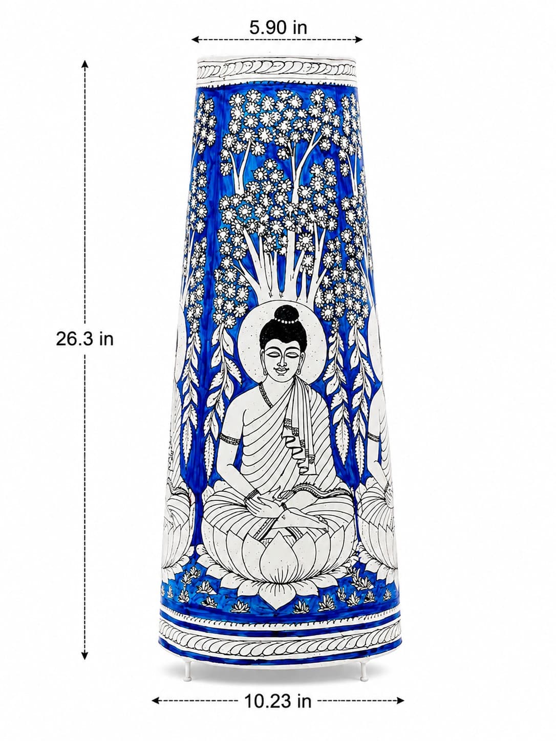 Bodhi Buddha Handmade Leather Floor Lamp - Tholu Bommalata — alternate view