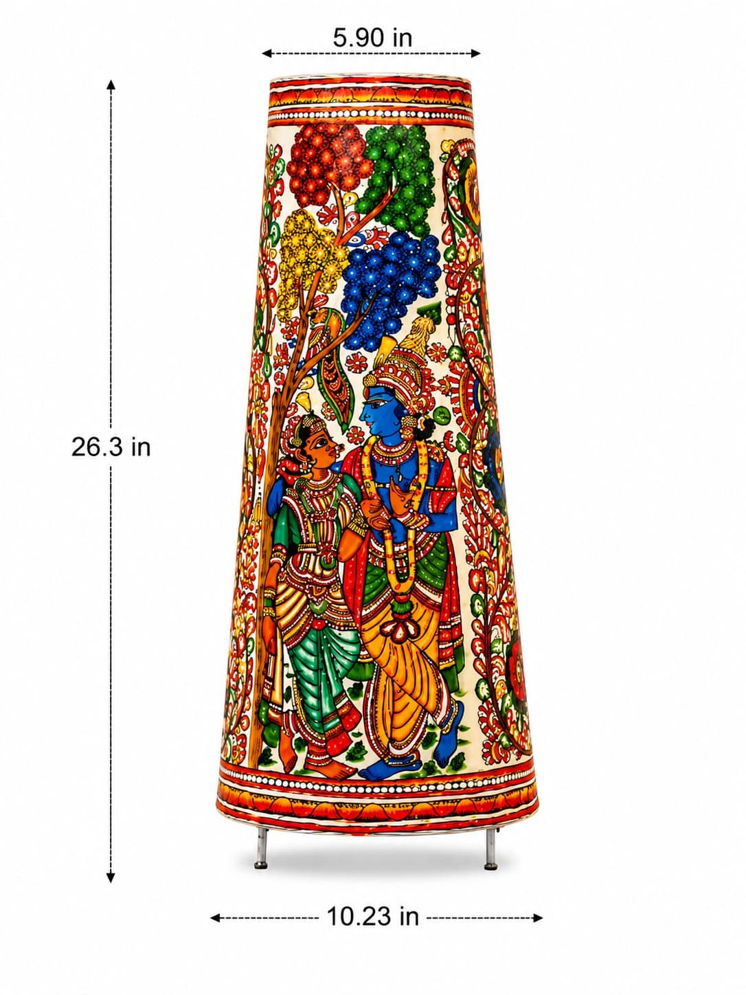 Radha Krishna Leather Floor Lamp - Tholu Bommalata — alternate view