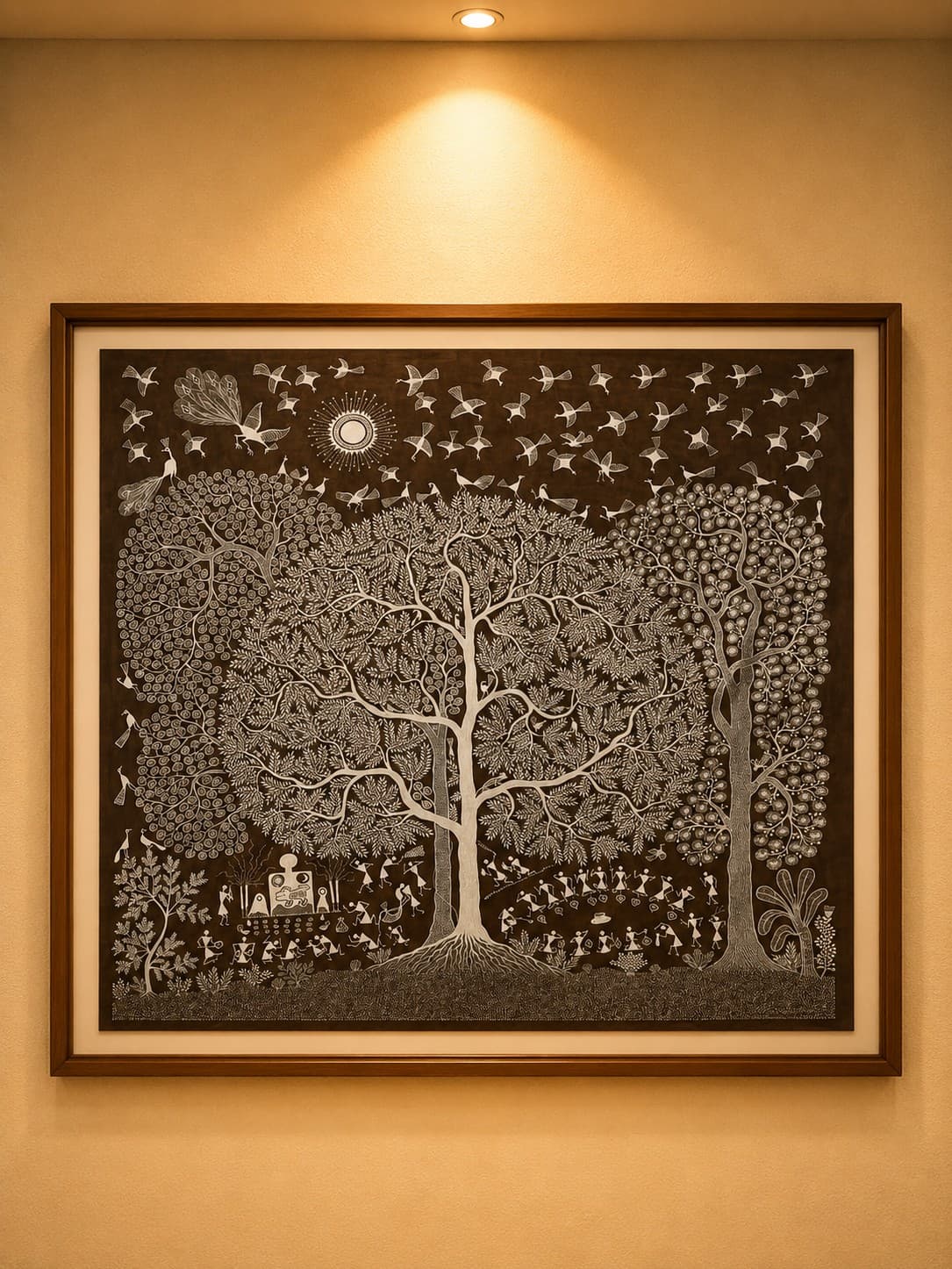 Tree of Life and Village Celebration - Warli Painting