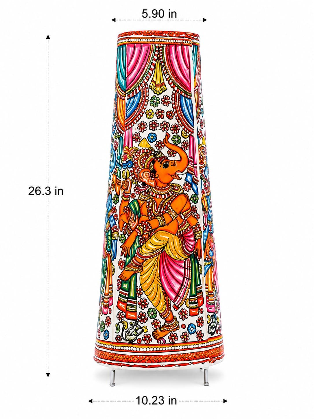 Ganesha Nrutya Leather Floor Lamp - Tholu Bommalata — alternate view