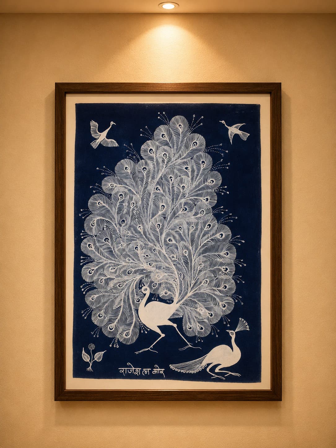 Royal Peacock Pair - Warli Painting