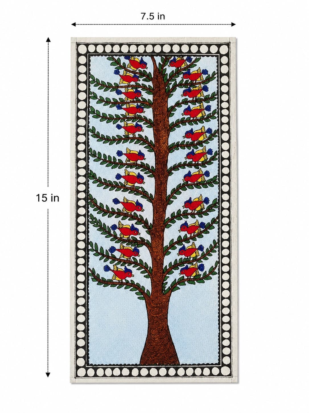Tree of Life & Birds - Madhubani Painting — alternate view