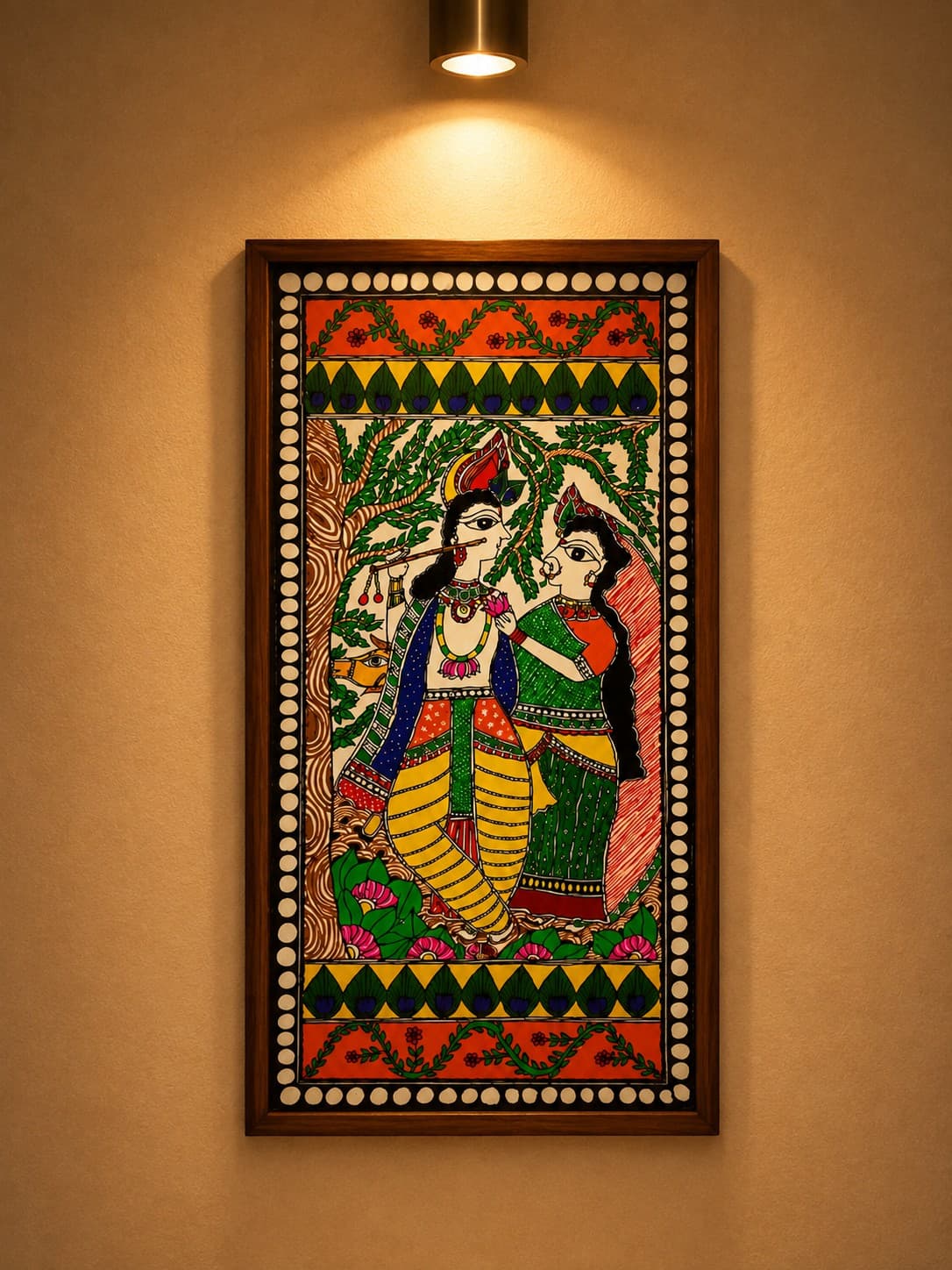 Radha Krishna - Madhubani Painting