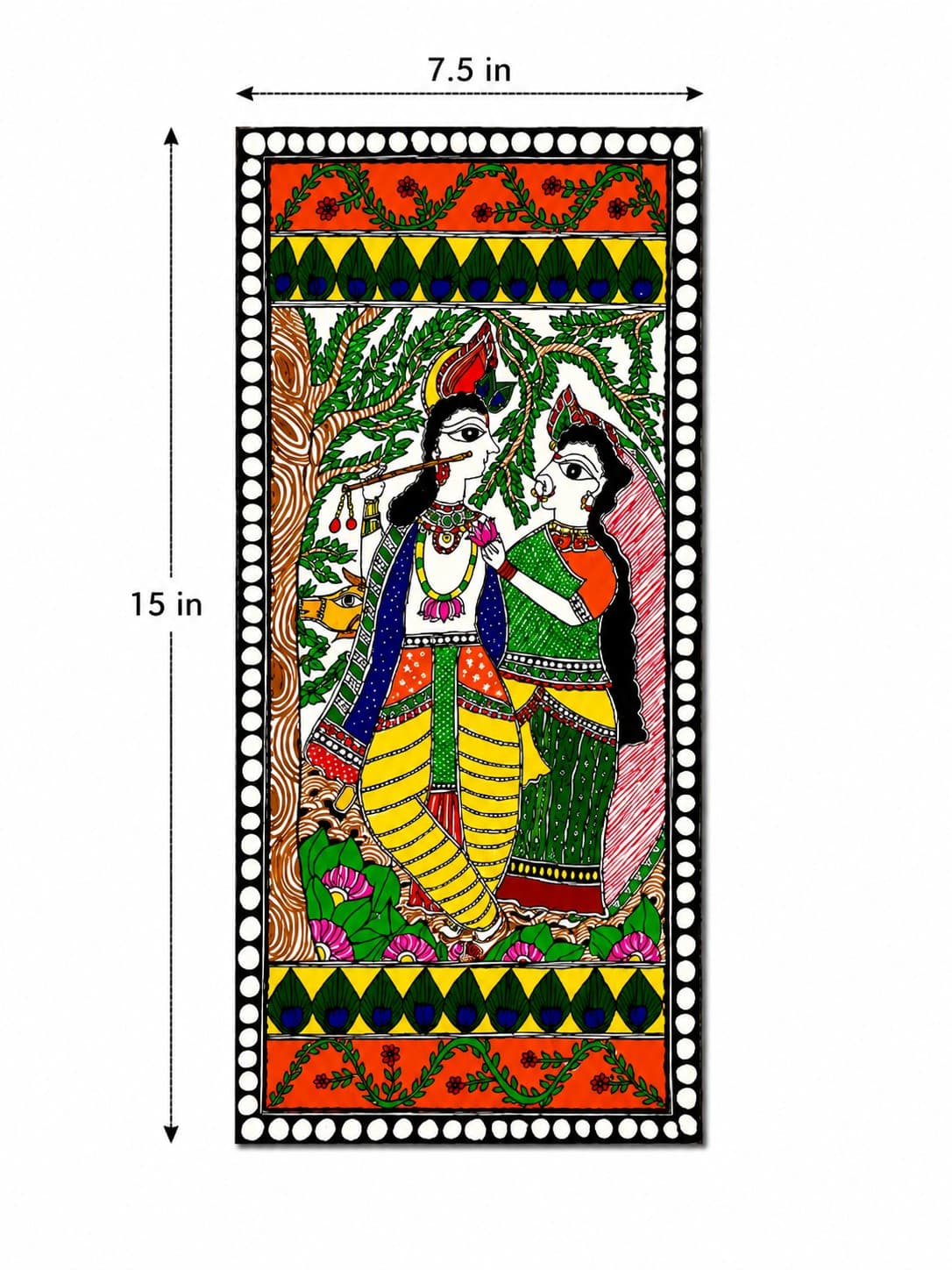 Radha Krishna - Madhubani Painting — alternate view