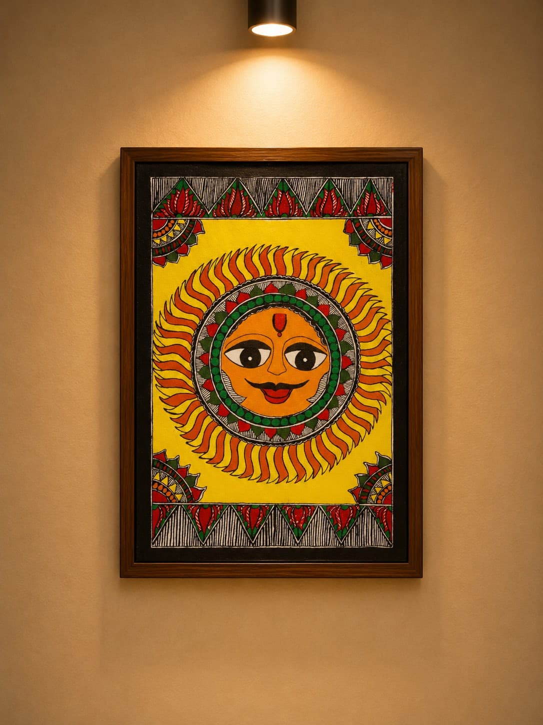 Divine Surya Narayan - Madhubani Painting