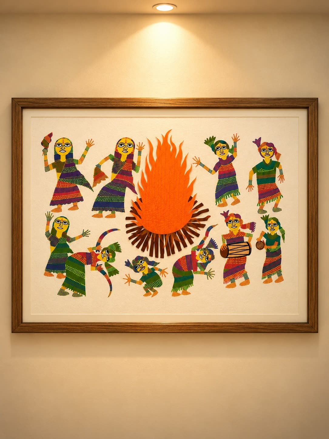 Tribal Bonfire Dance - Bhil Painting