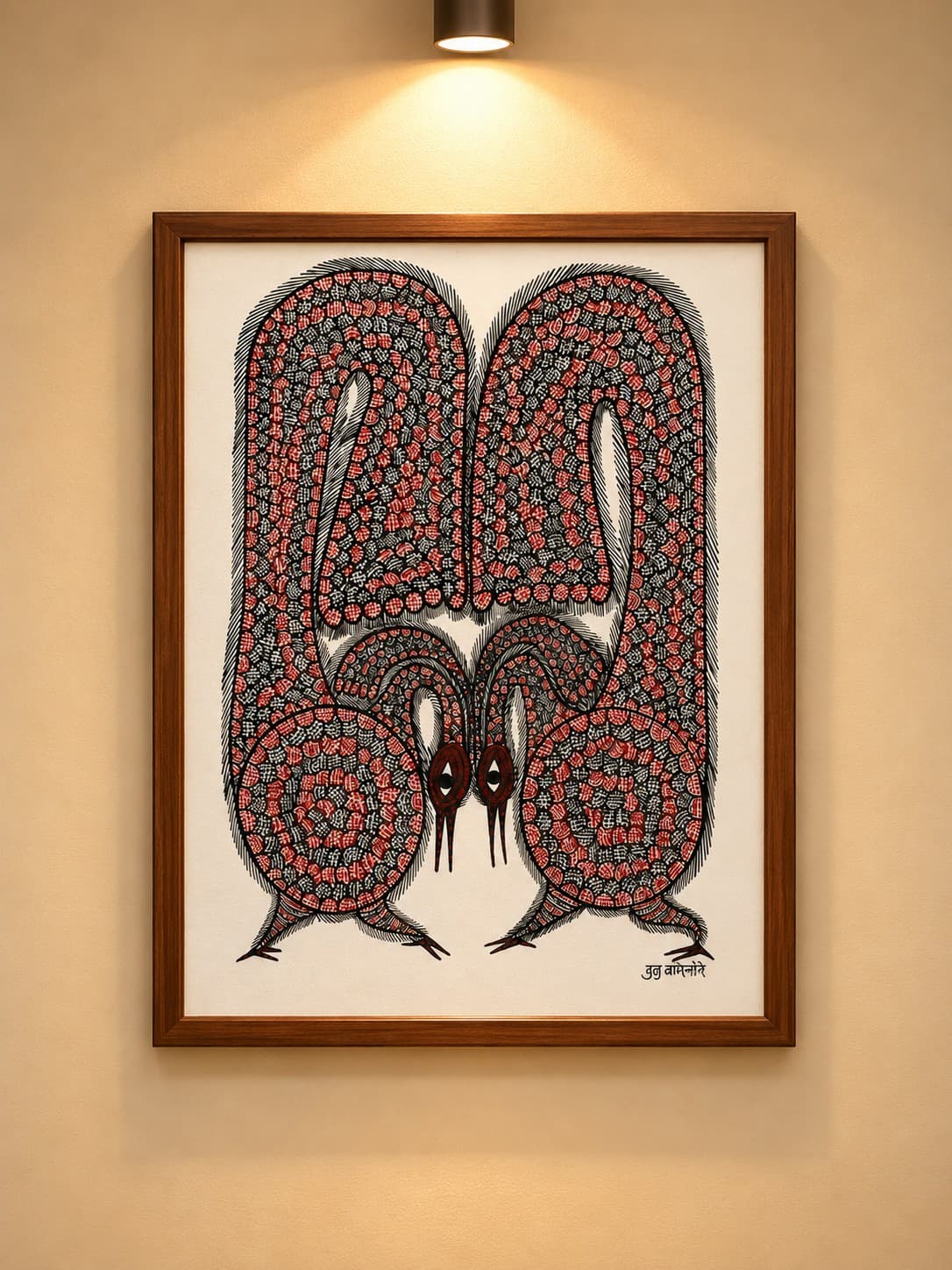 Twin Guardians - Bhil Painting