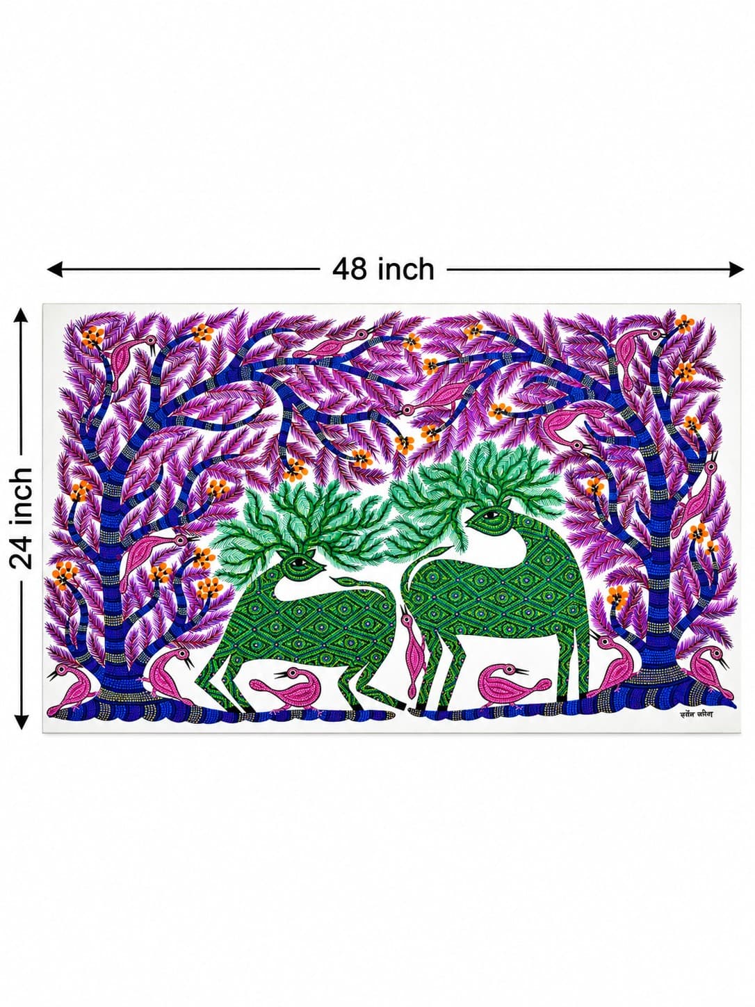 Sacred Forest Harmony - Bhil Painting — alternate view
