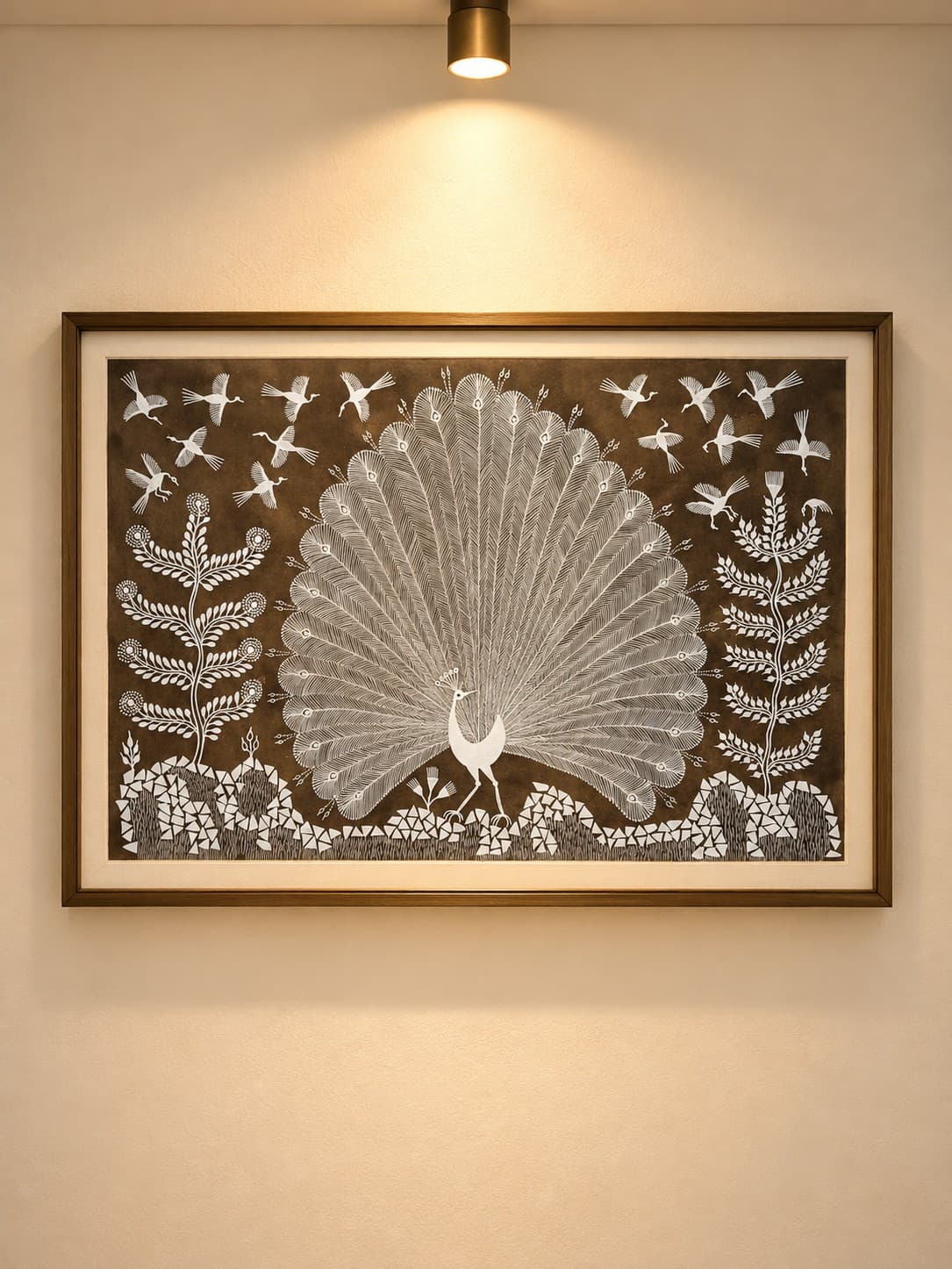 Bird & Peacock - Warli Painting