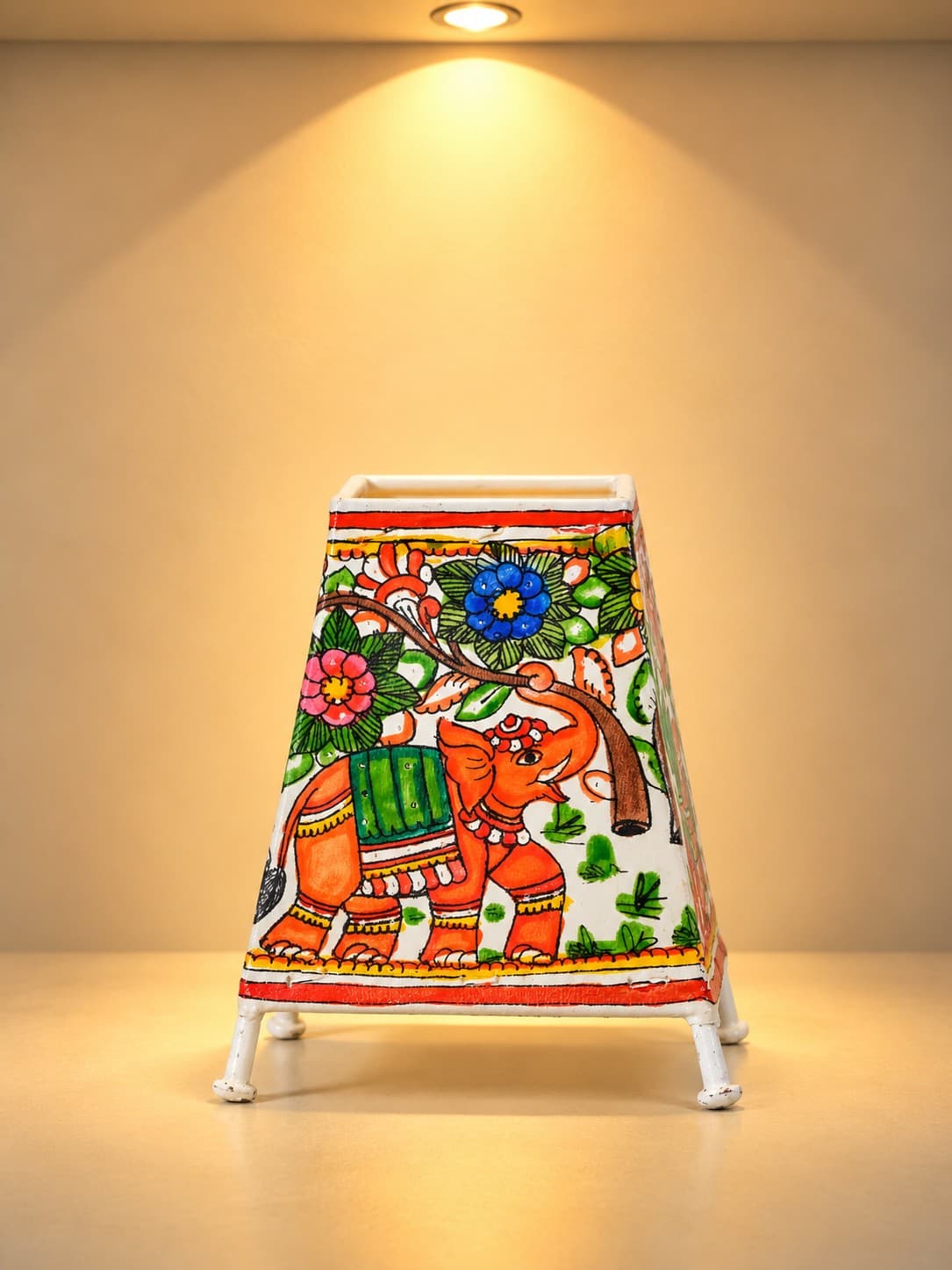 Elephent Leather Table Lamp - Tholu Bommalata