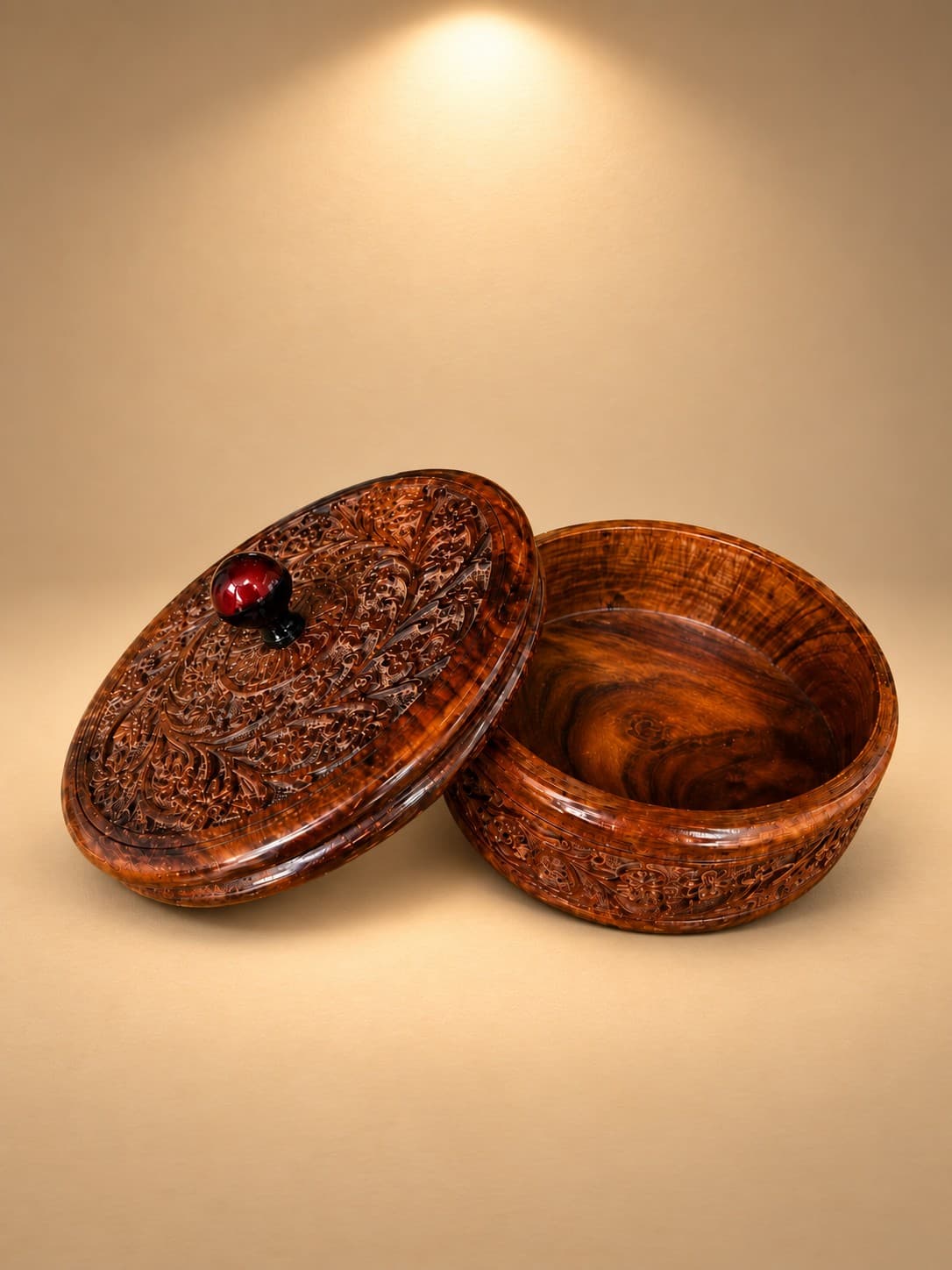 Floral Carved Box - Wood Carving