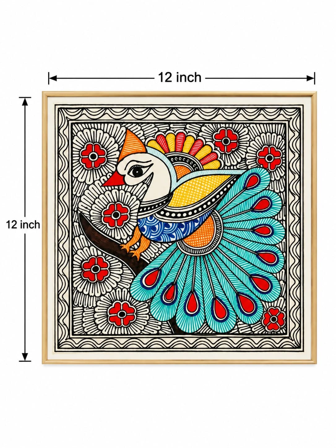 Songbird in Bloom - Madhubani Painting — alternate view