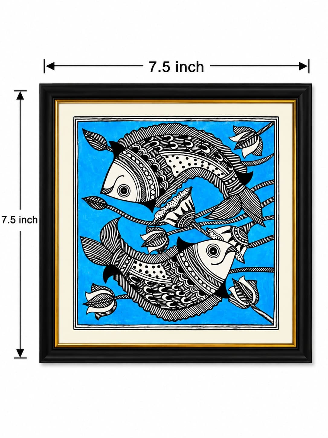 Union of the Fishes - Madhubani Painting — alternate view