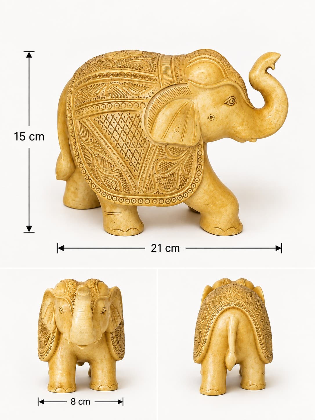 Elephant Sculpture - Wood Carving — alternate view