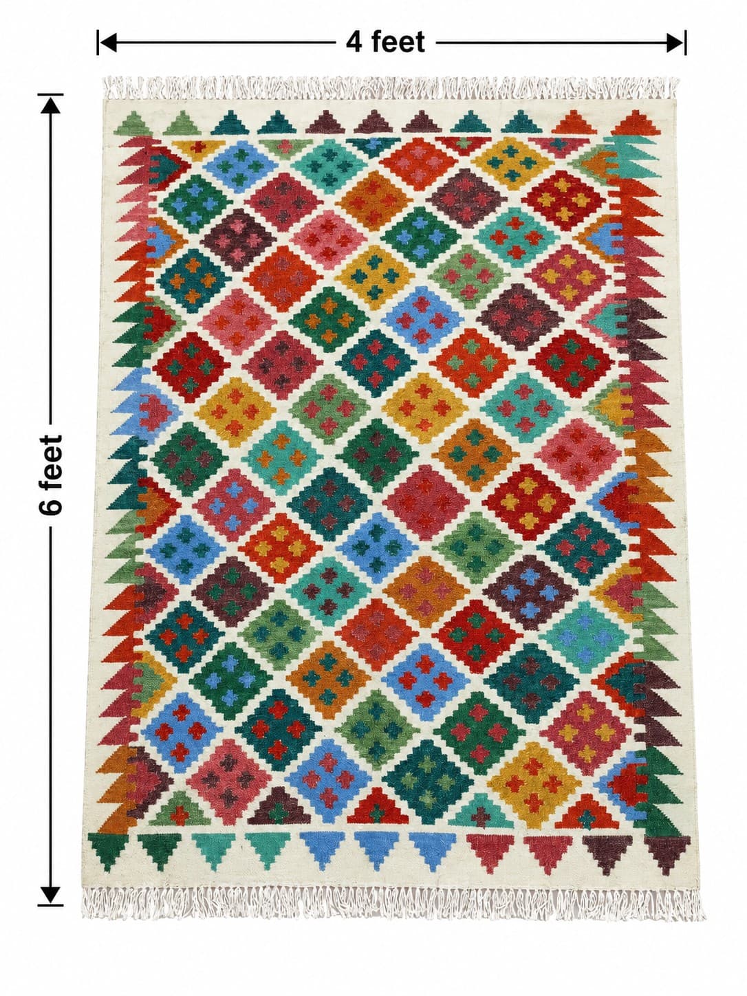 Colourful Floral Geometric Carpet - Punja Carpet — alternate view