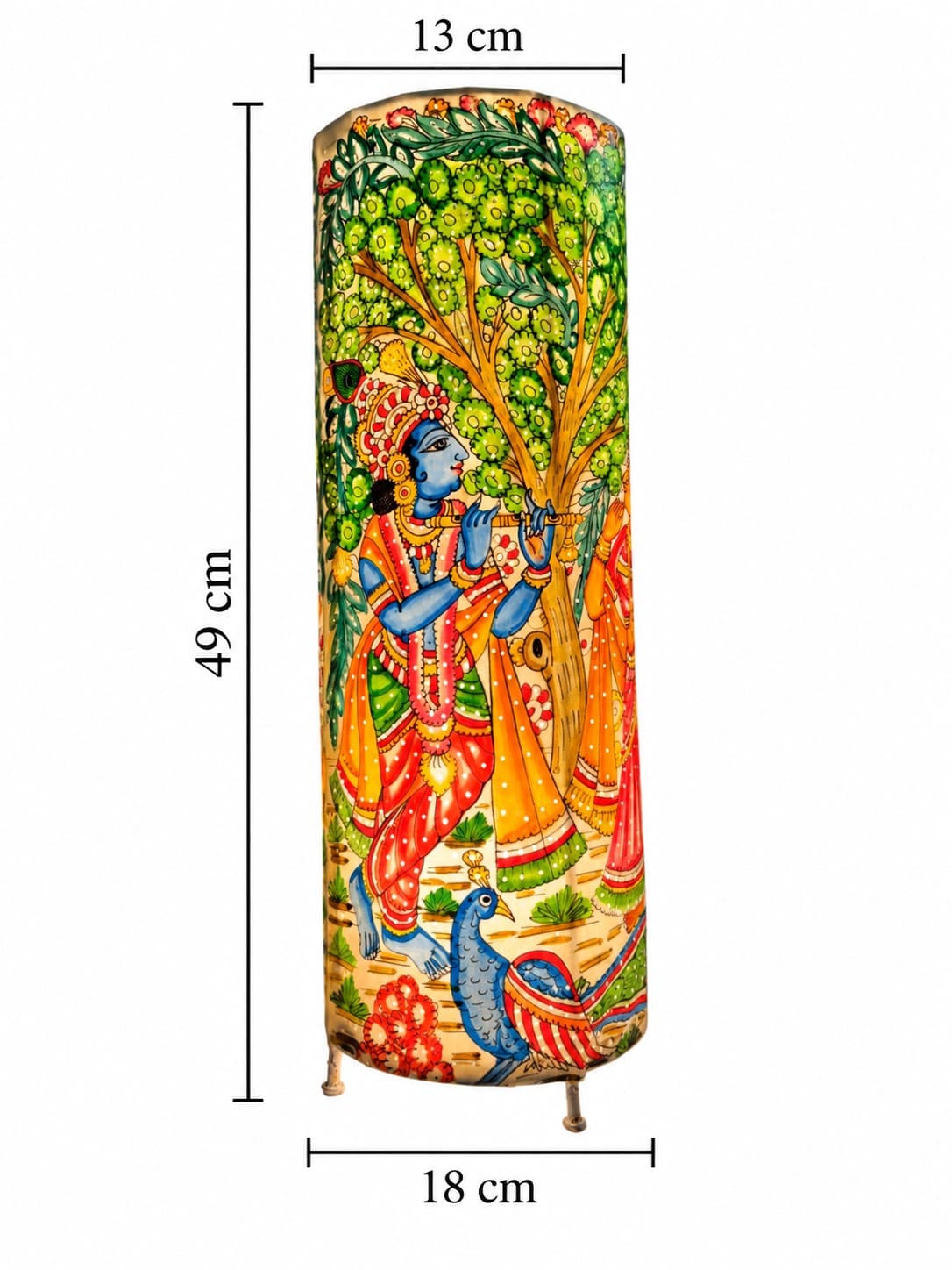 Radha Krishna Raas Leela Leather Lamp - Tholu Bommalata — alternate view