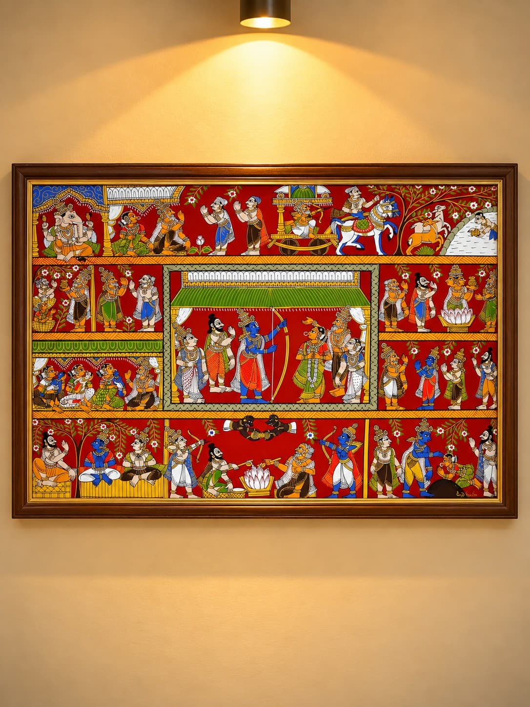 Sita Swayamvar - Cheriyal Scroll Painting