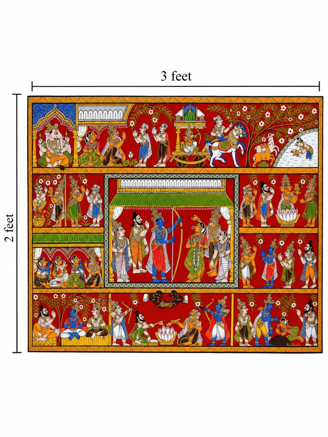 Sita Swayamvar - Cheriyal Scroll Painting — alternate view