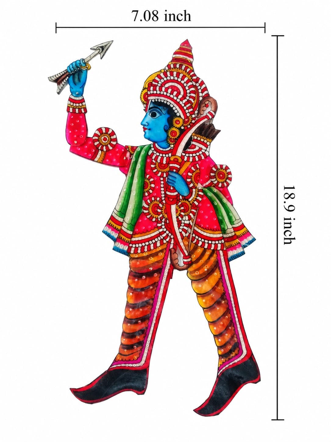 Warrior Rama Leather Puppet - Tholu Bommalata — alternate view