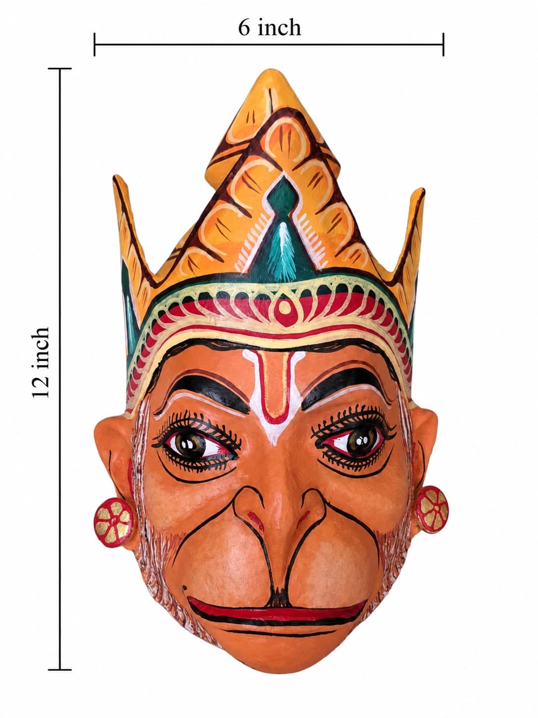 Assam Traditional Hanuman Mukha Mask - Majuli Bhaona — alternate view