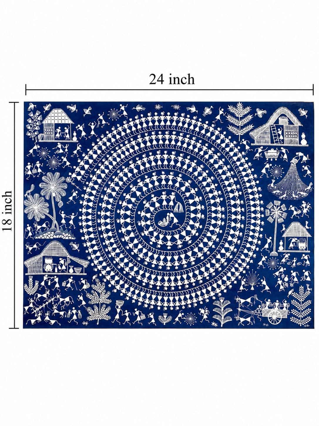 Samuh Nritya & Village Life - Warli Painting — alternate view