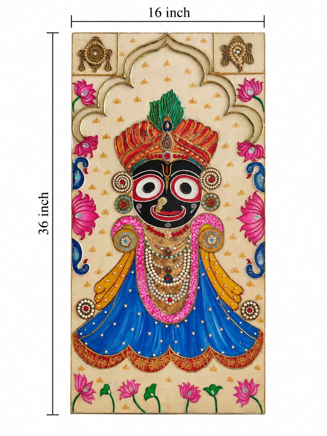 Shrinathji - Lippan Mix Media Mural — alternate view