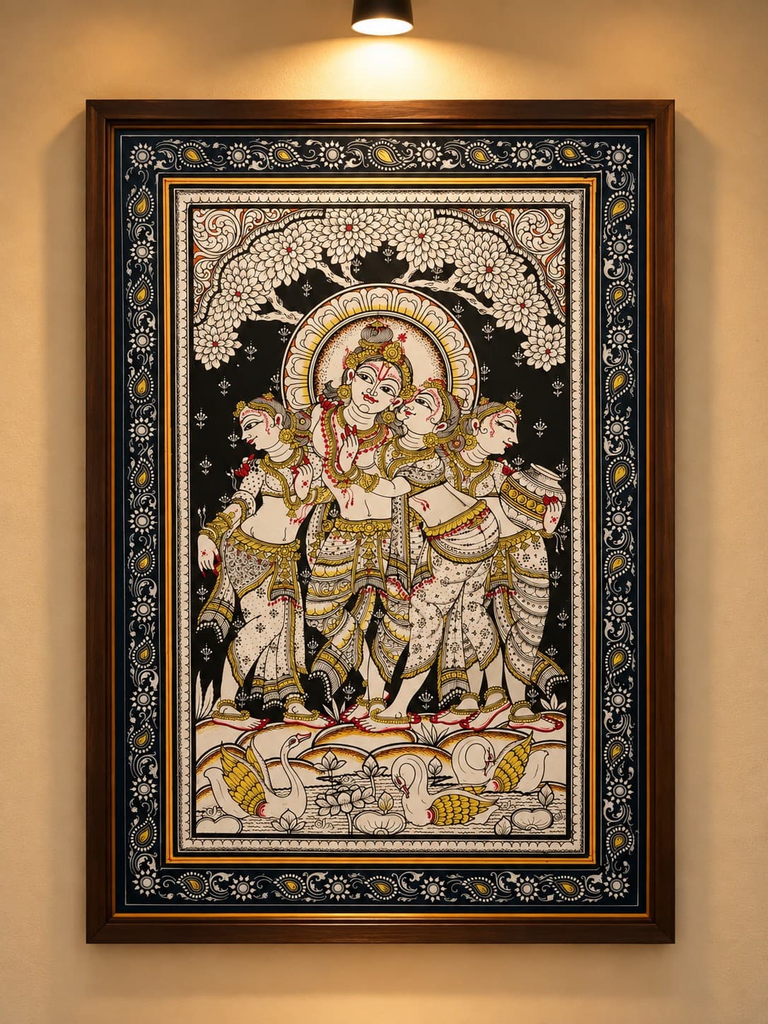 Krishna & Gopiyan Vasant Raas Leela - Pattachitra Painting