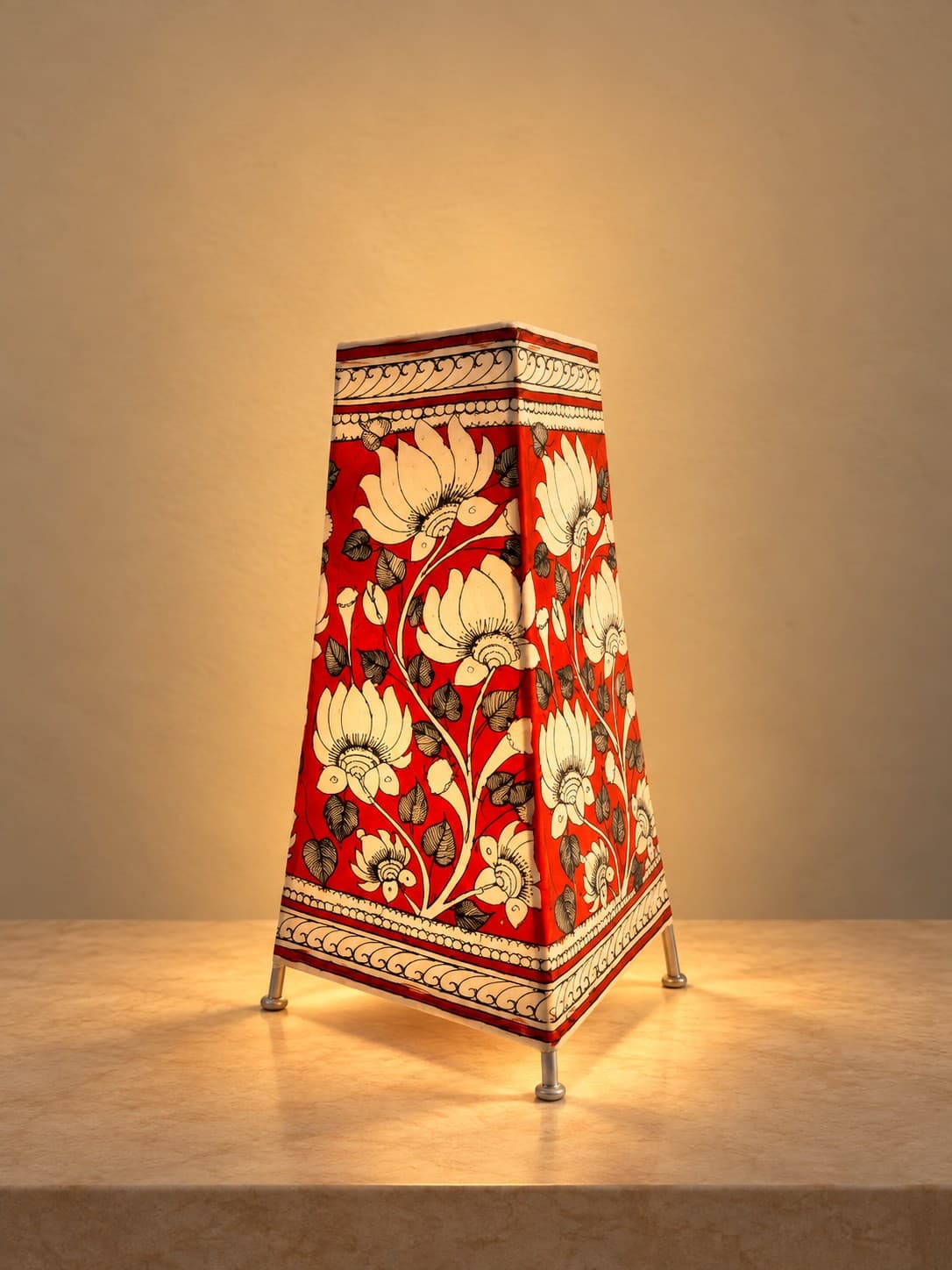 Lotus Blossom Leather Lamp - Tholu Bommalata