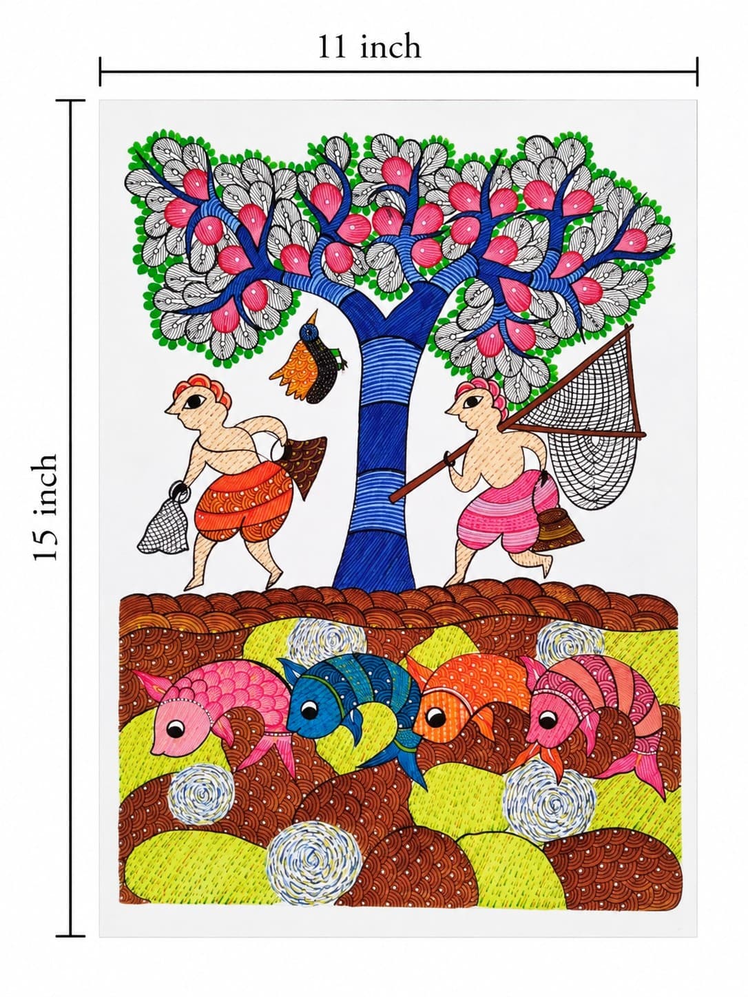 Nature's Eternal Bond - Gond Painting — alternate view