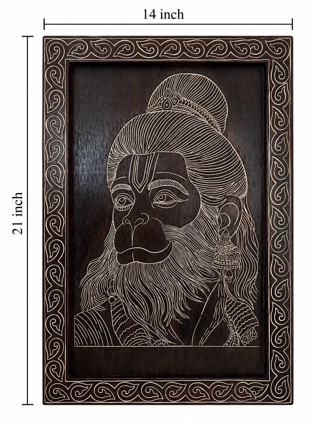 Lord Hanuman - Metal Inlay — alternate view