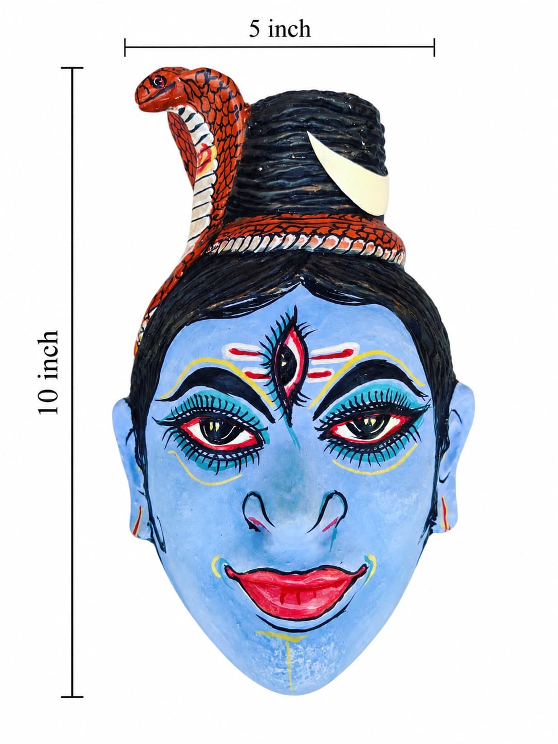 Assam Traditional Lord Neelkanth Shiva Mask - Majuli Bhaona — alternate view