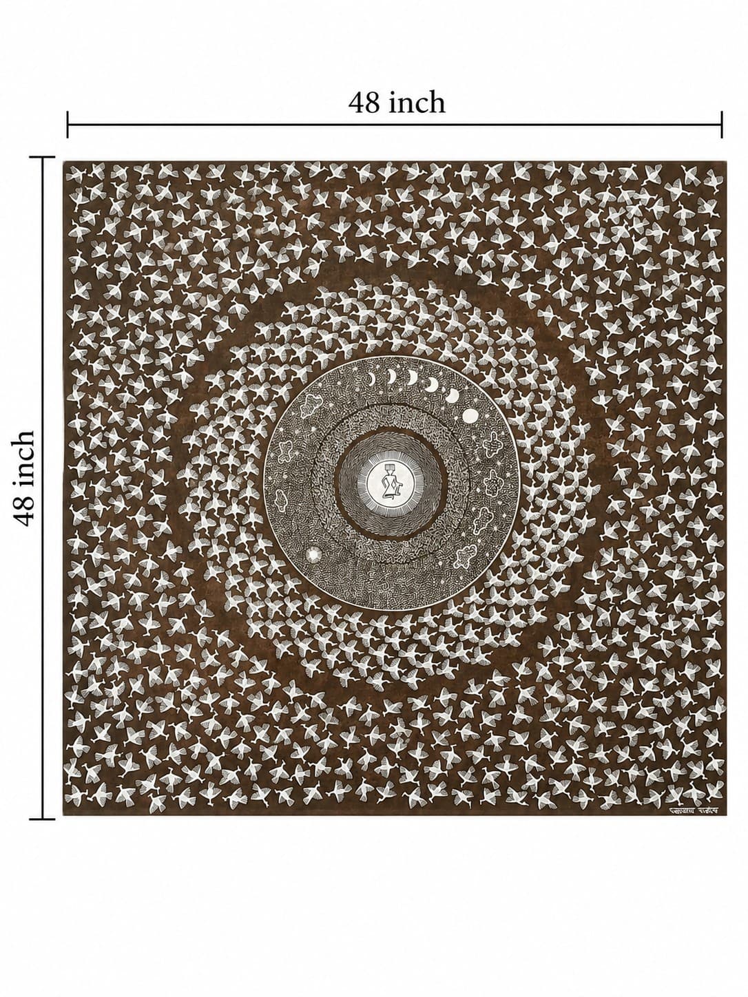 The Cosmic Bird Circle - Warli Painting — alternate view