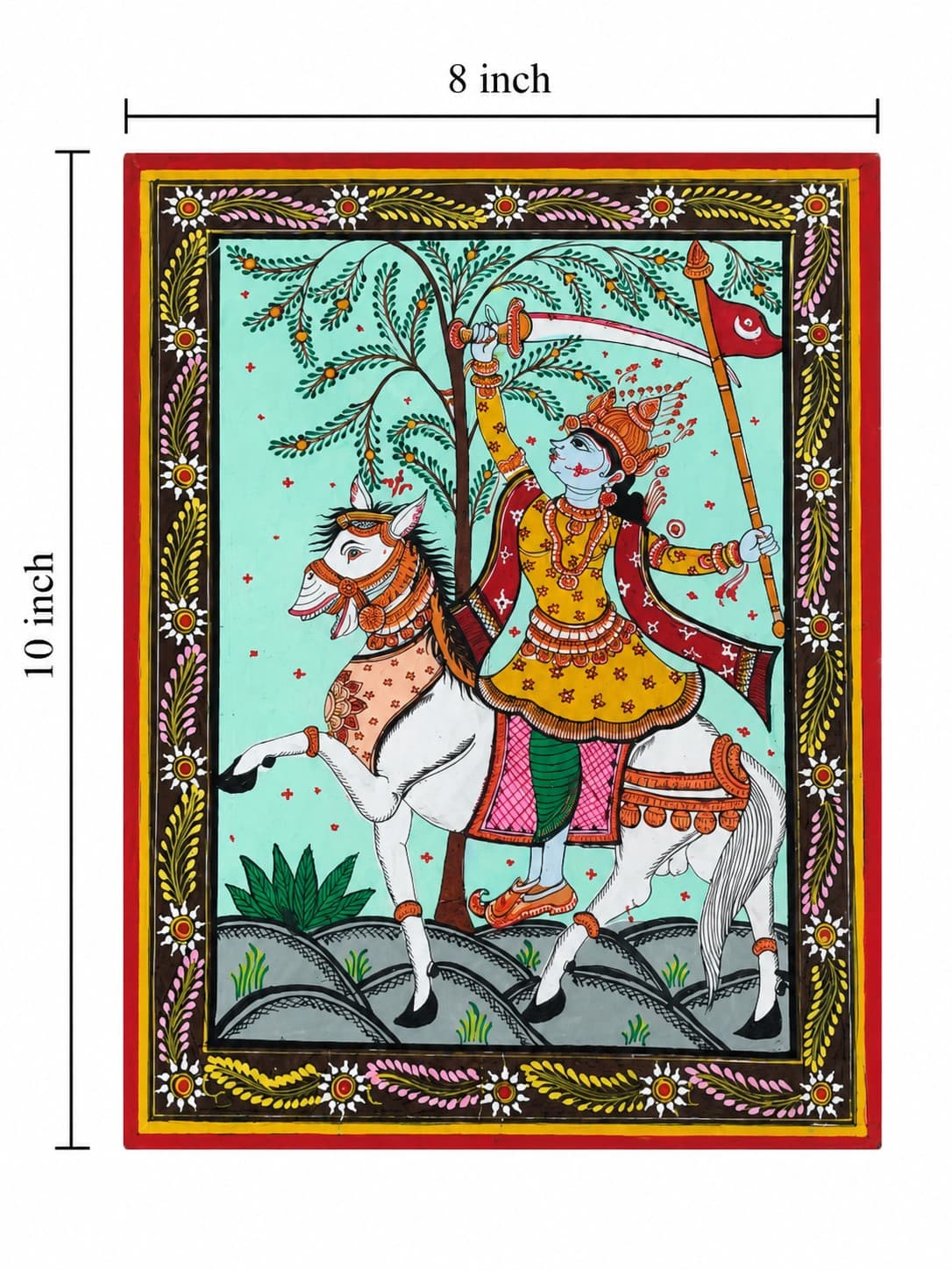 The Warrior Queen's Oath Rani Lakshmibai - Pattachitra Painting — alternate view
