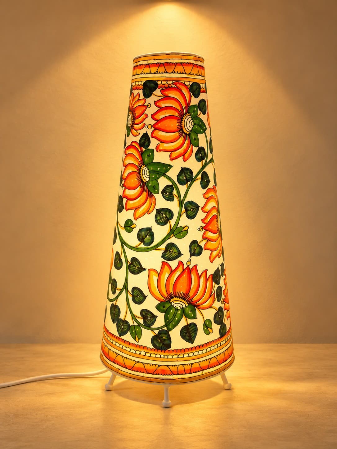 Floral Vine Leather Lamp - Tholu Bommalata