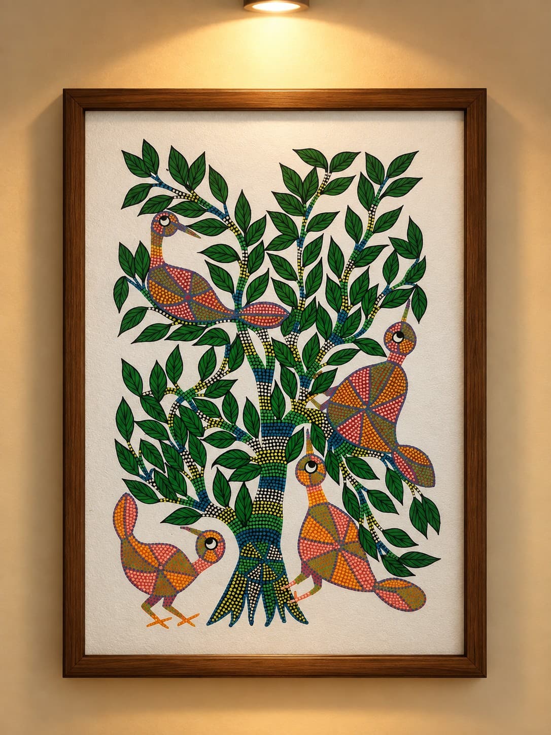 Birds on the Tree of Life - Bhil Painting