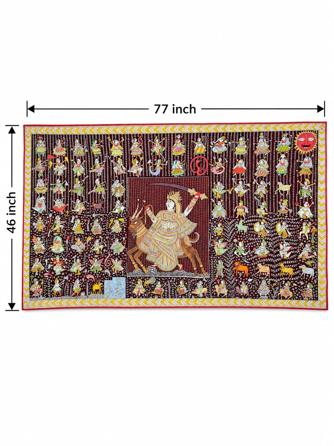 Meladi Mata with Divine Forms - Mata Ni Pachedi Painting — alternate view