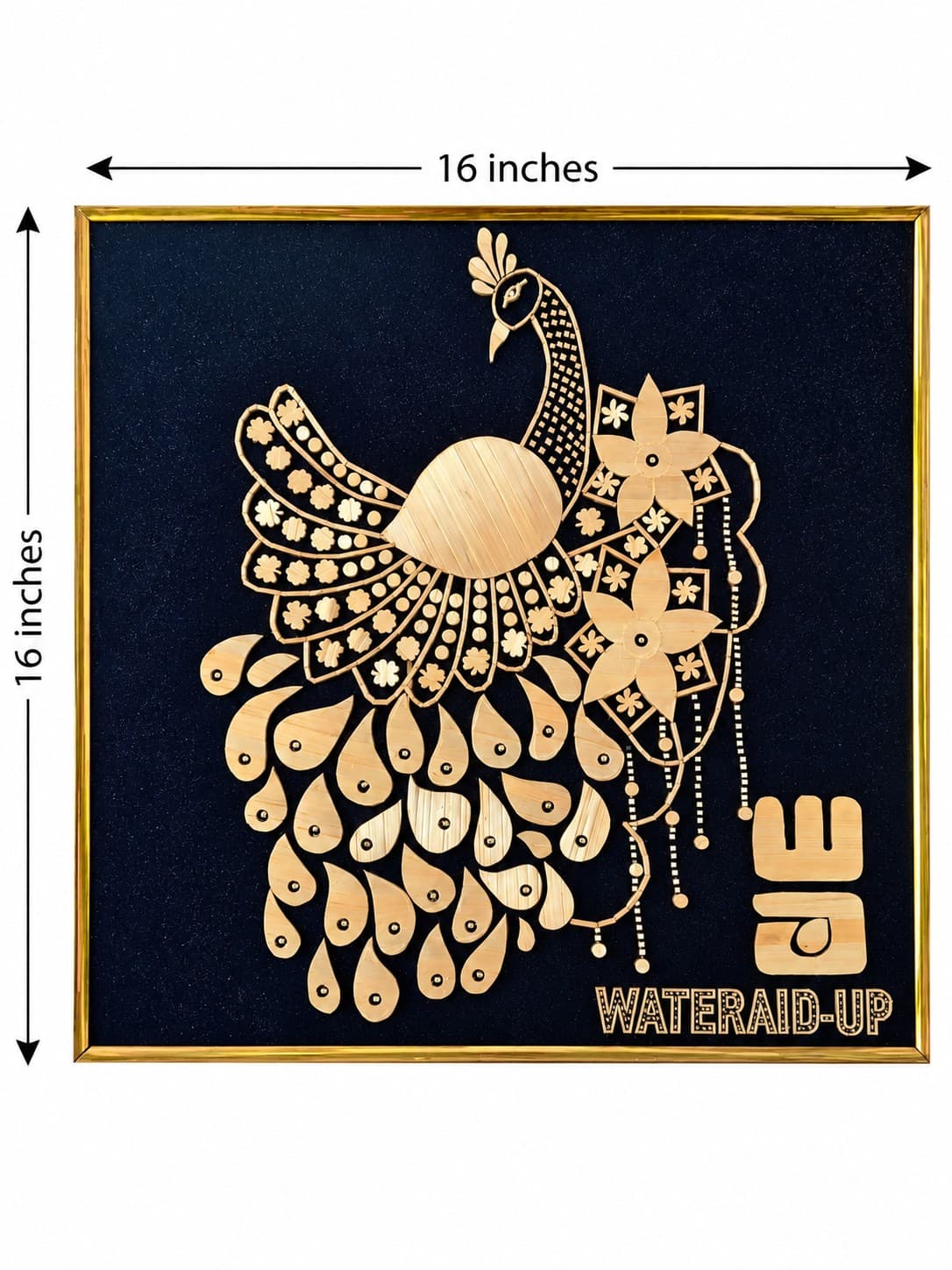 Peacock Artwork - Wheat Straw — alternate view