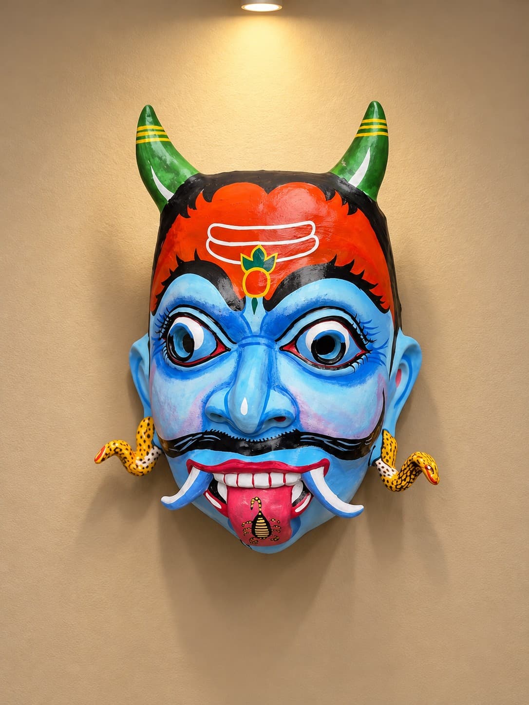 Traditional Assamese Nazar Battu Mask - Majuli Bhaona