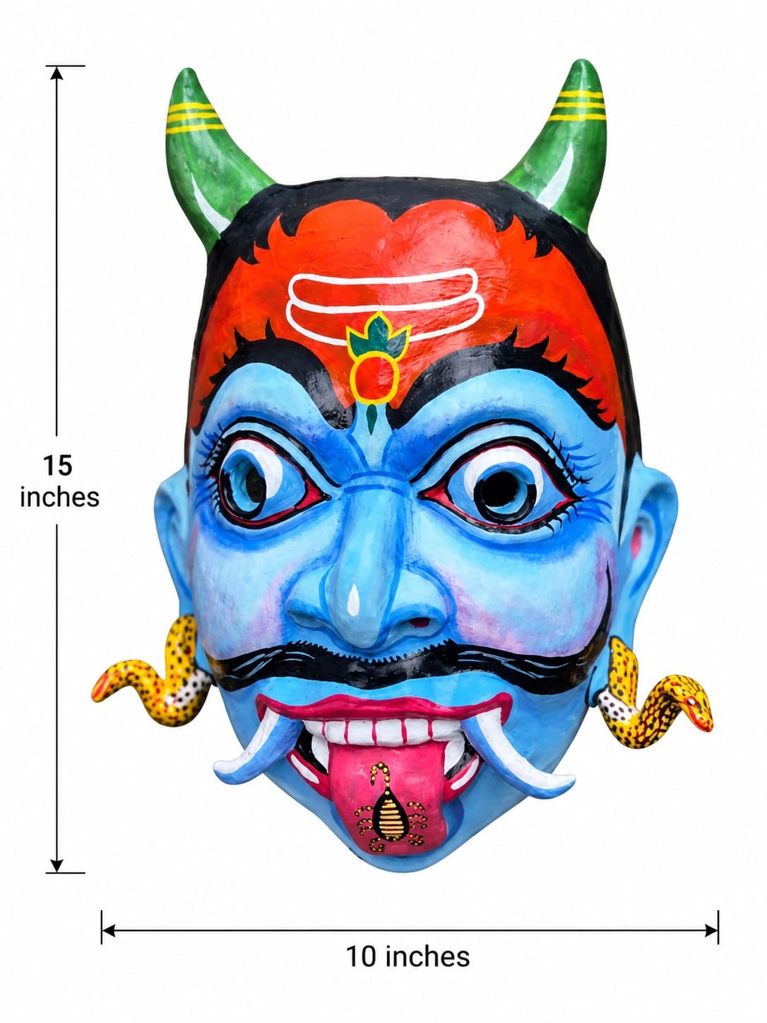 Traditional Assamese Nazar Battu Mask - Majuli Bhaona — alternate view