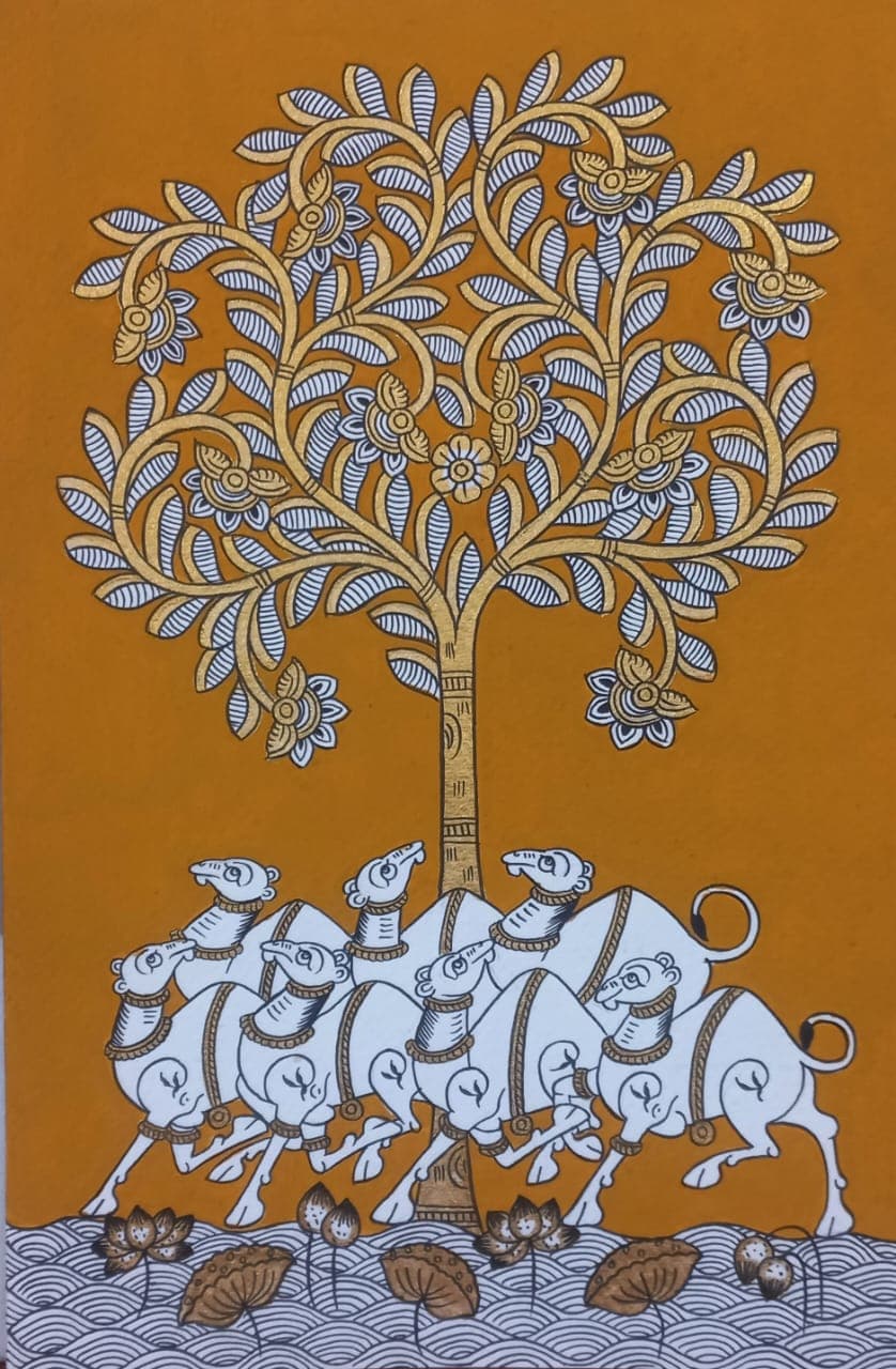 Tree of Life - Phad Painting - Mustard Tree of Life - Phad Painting - Mustard