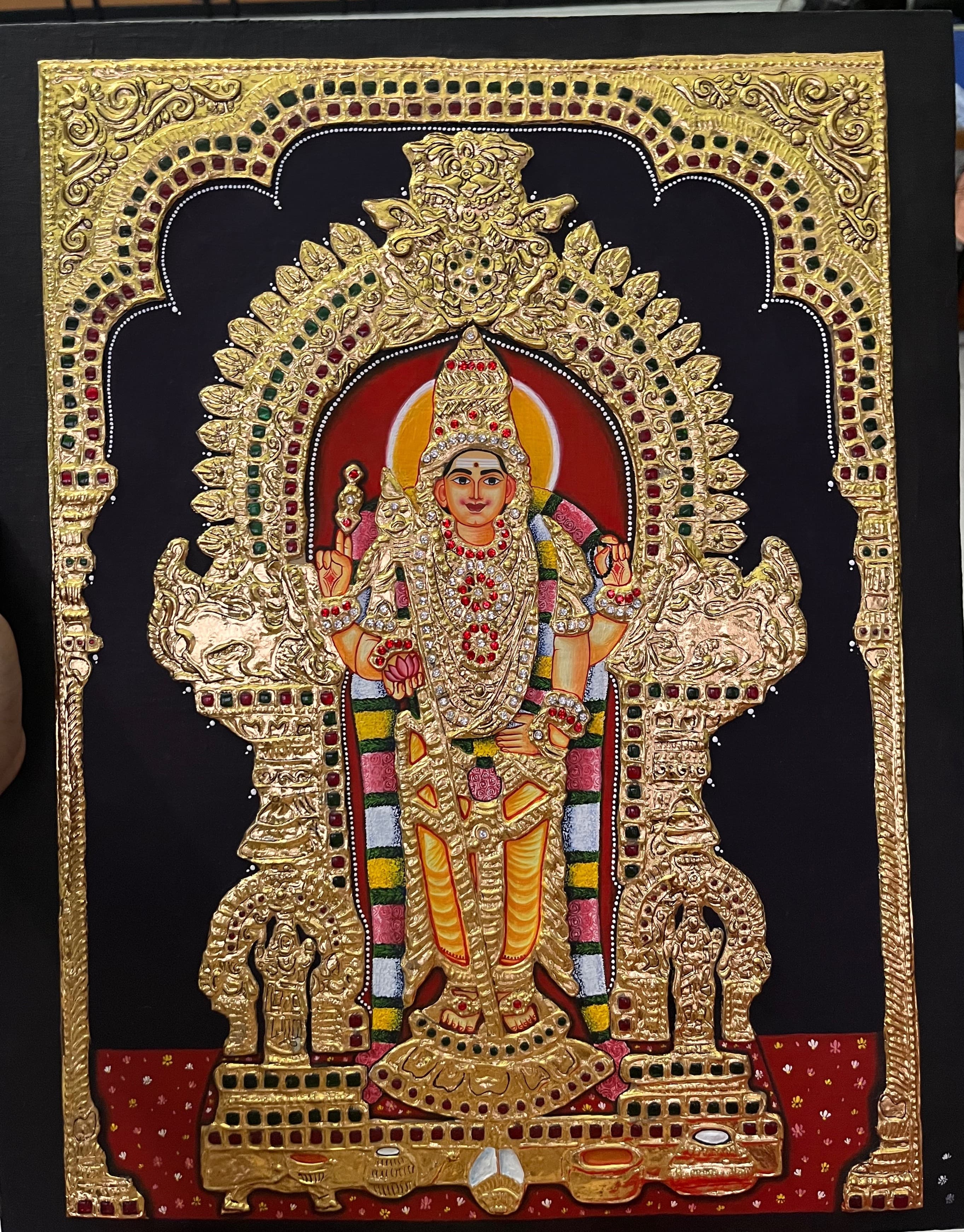Thiruchendur Murugan Painting - Tanjore Painting - Multi color Thiruchendur Murugan Painting - Tanjore Painting - Multi color
