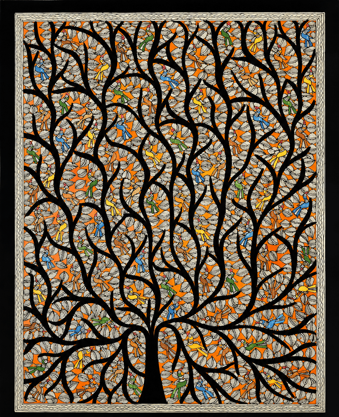 Tree of Endless Life - Madhubani Painting - Multi color Tree of Endless Life - Madhubani Painting - Multi color
